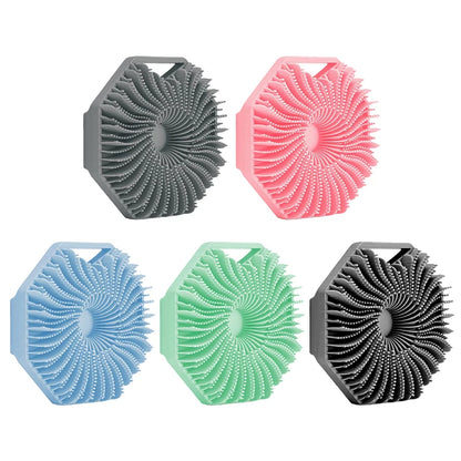 Silicone Body Scrubber Bath Brush With Ergonomic Handle Portable Shower Massage Cleaning Brush Exfoliating Shower Body Brush